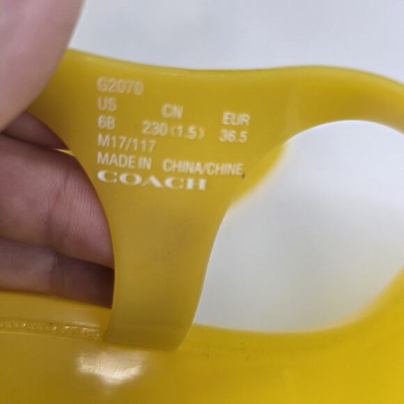 Coach Women's 6B Tea Rose Sandal Flowers Jelly Thong Slingback Yellow - Picture 5 of 12